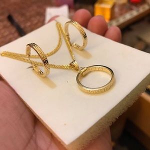 18karat 18” Circular Set earrings and necklace